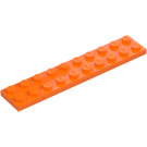 LEGO Oranje Plaat 2 x 10 (3832)