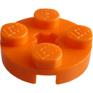 LEGO Oransje Plate 2 x 2 Rund med Akselhull (med '+' akselhull) (4032)