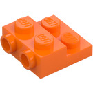 LEGO oranžová Deska 2 x 2 x 0.7 s 2 Cvočky na Postranní (4304 / 99206)