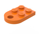 LEGO oranžová Deska 2 x 3 s Zaoblený Koncovka a Kolík otvor (3176)