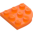 LEGO Oranssi Levy 3 x 3 Pyöreä Kulma (30357)