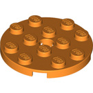 LEGO Orange Plate 4 x 4 Round with Hole and Snapstud (60474)