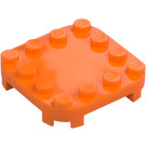 LEGO orange Plade 4 x 4 x 0.7 med Rundede hjørner og Empty Middle (66792)