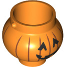 LEGO oranžová Pot / Cauldron s Rukojeť Holders s Dýně Jack O' Lantern s Angular Oči (22381 / 98374)