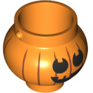 LEGO портокал Pot / Cauldron с Дръжка Holders с тиква Jack O' Lantern с Кръгъл очи (28180 / 98374)