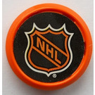 LEGO Orange Puck Ø16 X.33 mit NHL Logo Aufkleber (47576)