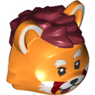 LEGO Orange Red Panda Head with Dark Red Hair (75374)