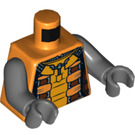 LEGO Oransje Rakett Raccoon med Grå Pels og Oransje Drakt Minifigur Overkropp (973 / 76382)