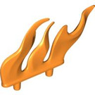 LEGO Orange Row of Trois Arrondi Flames avec Deux Pins (87957)