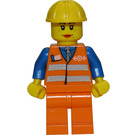 LEGO Orange Safety Vest mit Silber Streifen Female Zug Minifigur