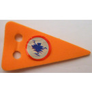 LEGO Orange Scala Foam Flag Triangular with cracked ice on both sides Sticker