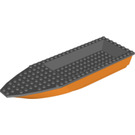 LEGO Orange Ship Hull 8 x 28 x 3 with Dark Stone Gray Top (92709 / 92710)