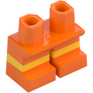 LEGO Orange Kurze Beine mit Gelb Streifen (16709 / 41879)