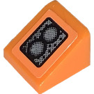 LEGO Orange Pente 1 x 1 (31°) avec 2 Headlights La gauche Autocollant (50746)