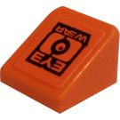 LEGO Orange Steigung 1 x 1 (31°) mit Eye Wear Aufkleber (50746)