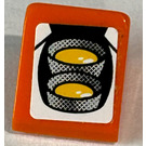 LEGO Orange Steigung 1 x 1 (31°) mit Headlights Aufkleber (35338)