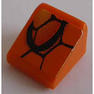 LEGO Orange Pente 1 x 1 (31°) avec Hexagon La gauche Autocollant (50746)