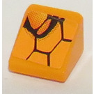 LEGO Oranje Helling 1 x 1 (31°) met Hexagon Rechtsaf Sticker (50746)