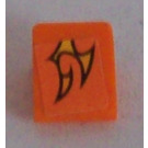 LEGO Orange Pente 1 x 1 (31°) avec Orange Flamme (Droite) Autocollant (50746)