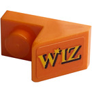 LEGO Orange Pente 1 x 2 (45°) avec assiette avec 'WIZ' Autocollant (15672)