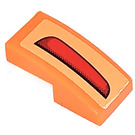 LEGO Orange Pente 1 x 2 Incurvé avec PORSCHE Backlight La gauche Côté Autocollant (11477)