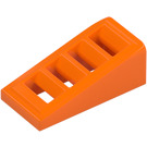 LEGO orange Skråning 1 x 2 x 0.7 (18°) med Grille (61409)