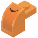 LEGO Orange Slope 1 x 2 x 1.3 Curved with Plate with Curved Mouth Sticker (6091)