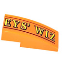 LEGO Orange Pente 1 x 3 Incurvé avec 'EYS' WIZ' Autocollant (50950)