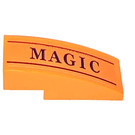 LEGO Oranje Helling 1 x 3 Gebogen met 'Magie' Sticker (50950)
