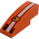 LEGO Orange Steigung 1 x 3 Gebogen mit Number 3 und Streifen Aufkleber (50950)