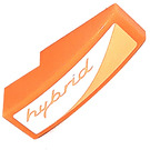LEGO Orange Slope 1 x 3 Curved with Orange „hybrid“ Logo Left Side Sticker (50950)