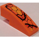 LEGO Oranje Helling 1 x 3 Gebogen met Snakeskin Sticker (50950)