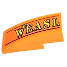 LEGO Orange Slope 1 x 3 Curved with 'WEASL'  Sticker (50950)