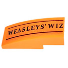 LEGO Oranje Helling 1 x 3 Gebogen met 'WEASLEYS' WIZ' Sticker (50950)