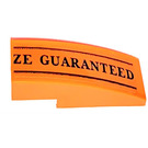 LEGO Orange Slope 1 x 3 Curved with 'ZE GUARANTEED'  Sticker (50950)