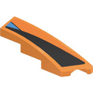 LEGO Orange Slope 1 x 4 Angled Right with Black Triangle and Blue Triangle Sticker (5414)