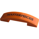 LEGO Orange Slope 1 x 4 Curved Double with 'MASTERPIECES' Sticker (93273)