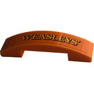 LEGO Orange Slope 1 x 4 Curved Double with 'WEASLEYS'' Sticker (93273)