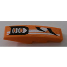 LEGO Orange Slope 1 x 4 Curved with Black and White Stripes and 2 Orange Headlights (Right) Sticker (11153)
