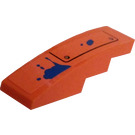 LEGO Oranje Helling 1 x 4 Gebogen met Half-Paneel en Splashed Paint Sticker (11153)