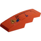 LEGO Oranje Helling 1 x 4 Gebogen met Halve Paneel, Electricity Warning, en Paint Splashes Sticker (11153)