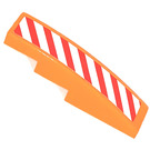 LEGO Orange Slope 1 x 4 Curved with Red and White Danger Stripes (Right) Sticker (11153)