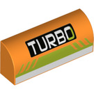 LEGO Naranja Con pendiente 1 x 4 Curvo con 'TURBO' (6191 / 80740)