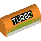 LEGO Orange Slope 1 x 4 Curved with 'TURBO' (6191 / 80740)