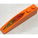 LEGO Orange Slope 1 x 6 Curved with Island Extreme Flame (41762 / 43522)