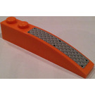 LEGO Orange Slope 1 x 6 Curved with Metal Plate Sticker (41762)