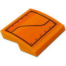 LEGO Orange Slope 2 x 2 Curved with Square, Screws, Line (Left) Sticker (15068)