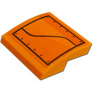 LEGO Oranje Helling 2 x 2 Gebogen met Vierkant, Screws, Line (Rechtsaf) Sticker (15068)