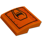 LEGO Orange Slope 2 x 2 Curved with Square, Screws, Lines (Left) Sticker (15068)