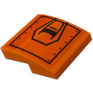 LEGO Orange Steigung 2 x 2 Gebogen mit Platz, Screws, Lines (Recht) Aufkleber (15068)